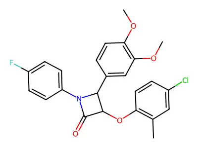 3-(4-chloro-2-methylphenoxy)-4-(3,4-dimethoxyphenyl)-1-(4-fluorophenyl)azetidin-2-one structure