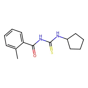 N-(cyclopentylcarbamothioyl)-2-methylbenzamide structure