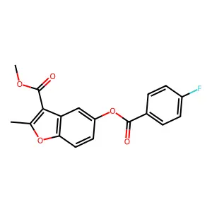 Methyl 5-(4-fluorobenzoyloxy)-2-methyl-1-benzofuran-3-carboxylate structure