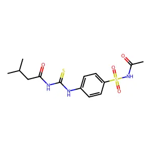 N-[[4-(acetylsulfamoyl)phenyl]carbamothioyl]-3-methylbutanamide structure