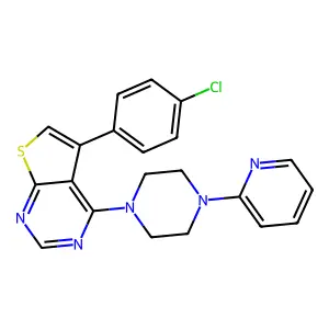 5-(4-Chlorophenyl)-4-[4-(pyridin-2-yl)piperazin-1-yl]thieno[2,3-d]pyrimidine structure