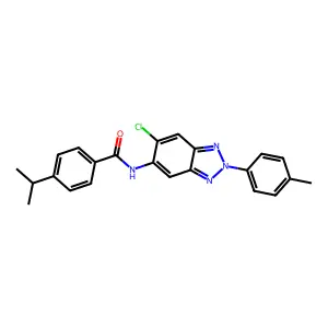 N-[6-chloro-2-(4-methylphenyl)benzotriazol-5-yl]-4-propan-2-ylbenzamide structure