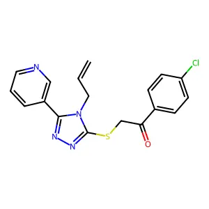 1-(4-chlorophenyl)-2-{[4-(prop-2-en-1-yl)-5-(pyridin-3-yl)-4H-1,2,4-triazol-3-yl]sulfanyl}ethanone structure