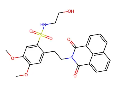 2-(2-(1,3-dioxo-1H-benzo[de]isoquinolin-2(3H)-yl)ethyl)-N-(2-hydroxyethyl)-4,5-dimethoxybenzenesulfonamide structure