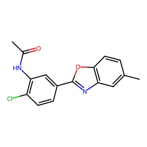 N-[2-chloro-5-(5-methyl-1,3-benzoxazol-2-yl)phenyl]acetamide structure