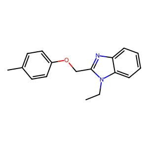 1-ethyl-2-[(4-methylphenoxy)methyl]-1H-1,3-benzodiazole structure