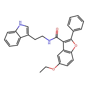 5-ethoxy-N-[2-(1H-indol-3-yl)ethyl]-2-phenyl-1-benzofuran-3-carboxamide structure