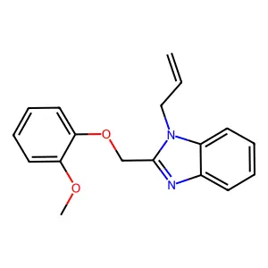 2-[(2-methoxyphenoxy)methyl]-1-(prop-2-en-1-yl)-1H-1,3-benzodiazole structure