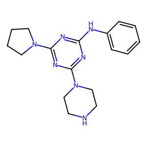 N-phenyl-4-piperazin-1-yl-6-pyrrolidin-1-yl-1,3,5-triazin-2-amine structure