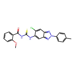N-[[6-chloro-2-(4-methylphenyl)benzotriazol-5-yl]carbamothioyl]-2-methoxybenzamide structure
