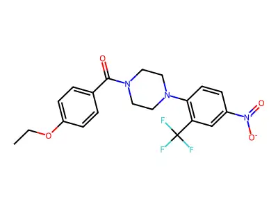 (4-Ethoxyphenyl)-[4-[4-nitro-2-(trifluoromethyl)phenyl]piperazin-1-yl]methanone structure