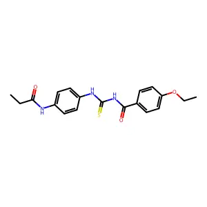 4-ethoxy-N-[[4-(propanoylamino)phenyl]carbamothioyl]benzamide structure