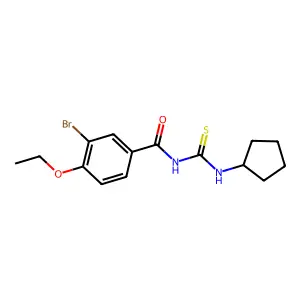 3-bromo-N-(cyclopentylcarbamothioyl)-4-ethoxybenzamide structure