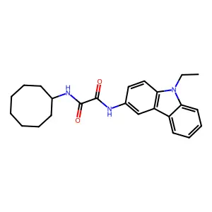 N-cyclooctyl-N'-(9-ethylcarbazol-3-yl)oxamide structure