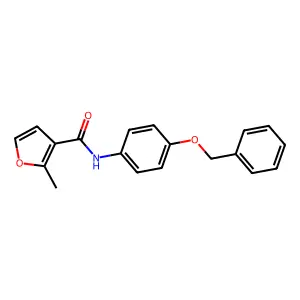 2-methyl-N-(4-phenylmethoxyphenyl)furan-3-carboxamide structure