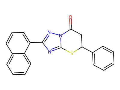2-(naphthalen-1-yl)-5-phenyl-5H-[1,2,4]triazolo[5,1-b][1,3]thiazin-7(6H)-one structure