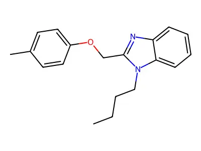 1-butyl-2-((p-tolyloxy)methyl)-1H-benzo[d]imidazole structure