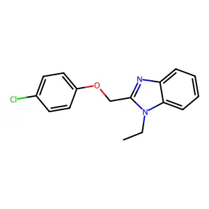 2-[(4-Chlorophenoxy)methyl]-1-ethylbenzimidazole structure