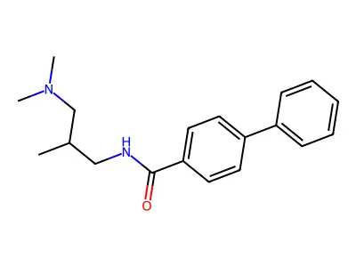 N-[3-(dimethylamino)-2-methylpropyl]-4-phenylbenzamide structure