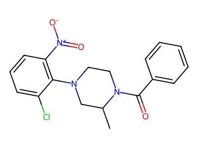 [4-(2-Chloro-6-nitrophenyl)-2-methylpiperazin-1-yl]-phenylmethanone structure