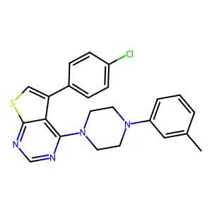 5-(4-Chlorophenyl)-4-[4-(3-methylphenyl)piperazin-1-yl]thieno[2,3-d]pyrimidine structure