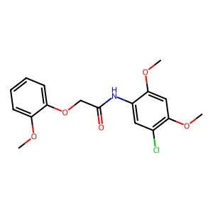 N-(5-chloro-2,4-dimethoxyphenyl)-2-(2-methoxyphenoxy)acetamide structure
