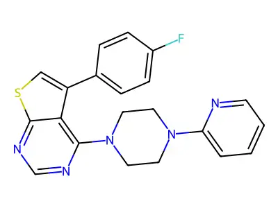 5-(4-Fluorophenyl)-4-(4-pyridin-2-ylpiperazin-1-yl)thieno[2,3-d]pyrimidine structure
