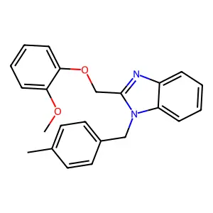 2-((2-methoxyphenoxy)methyl)-1-(4-methylbenzyl)-1H-benzo[d]imidazole structure