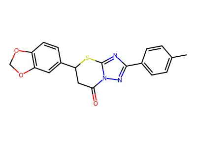5-(benzo[d][1,3]dioxol-5-yl)-2-(p-tolyl)-5H-[1,2,4]triazolo[5,1-b][1,3]thiazin-7(6H)-one structure