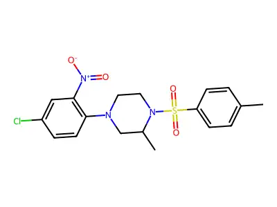 4-(4-Chloro-2-nitrophenyl)-2-methyl-1-(4-methylphenyl)sulfonylpiperazine structure