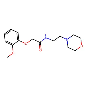 2-(2-methoxyphenoxy)-N-(2-morpholin-4-ylethyl)acetamide structure