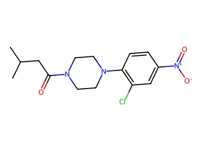 1-[4-(2-Chloro-4-nitrophenyl)piperazin-1-yl]-3-methylbutan-1-one structure