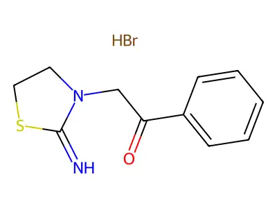 2-(2-Iminothiazolidin-3-yl)-1-phenylethan-1-one monohydrobromide structure
