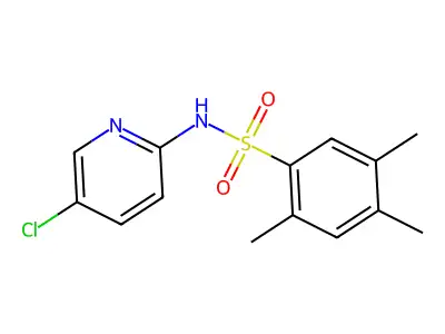N-(5-chloro-2-pyridinyl)-2,4,5-trimethylbenzenesulfonamide structure