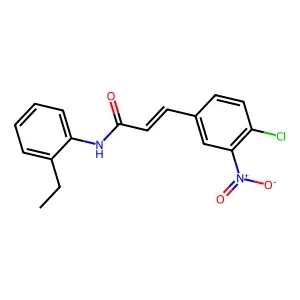 (E)-3-(4-chloro-3-nitrophenyl)-N-(2-ethylphenyl)prop-2-enamide structure