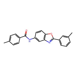 4-methyl-N-[2-(3-methylphenyl)-1,3-benzoxazol-5-yl]benzamide structure
