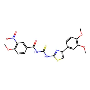 N-[[4-(3,4-dimethoxyphenyl)-1,3-thiazol-2-yl]carbamothioyl]-4-methoxy-3-nitrobenzamide structure
