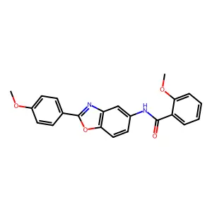 2-methoxy-N-[2-(4-methoxyphenyl)-1,3-benzoxazol-5-yl]benzamide structure