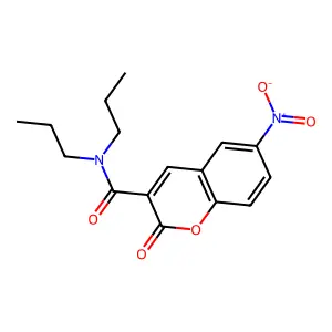 6-nitro-2-oxo-N,N-dipropyl-2H-chromene-3-carboxamide structure