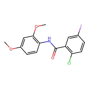 2-chloro-N-(2,4-dimethoxyphenyl)-5-iodobenzamide structure