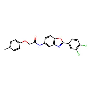 N-[2-(3,4-dichlorophenyl)-1,3-benzoxazol-5-yl]-2-(4-methylphenoxy)acetamide structure