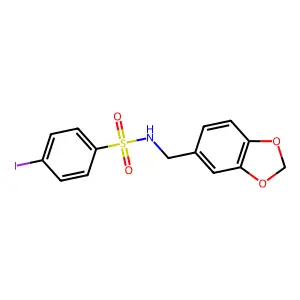 N-(1,3-benzodioxol-5-ylmethyl)-4-iodobenzenesulfonamide structure