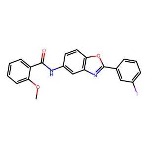 N-[2-(3-iodophenyl)-1,3-benzoxazol-5-yl]-2-methoxybenzamide structure
