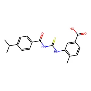 4-Methyl-3-[({[4-(propan-2-yl)phenyl]carbonyl}carbamothioyl)amino]benzoic acid structure