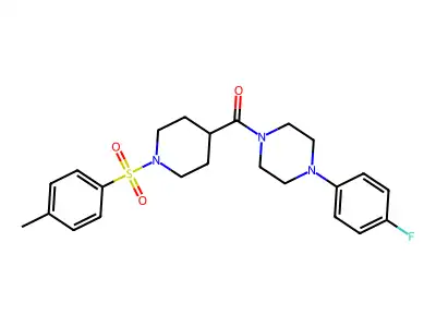 [4-(4-fluorophenyl)piperazin-1-yl]-[1-(4-methylphenyl)sulfonylpiperidin-4-yl]methanone structure