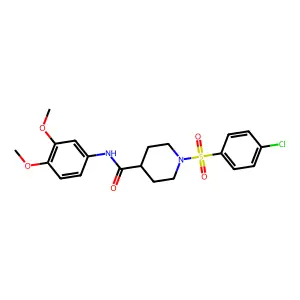 1-(4-chlorophenyl)sulfonyl-N-(3,4-dimethoxyphenyl)piperidine-4-carboxamide structure