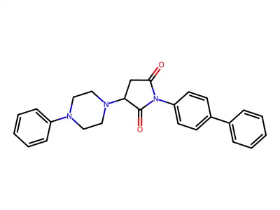 1-(Biphenyl-4-yl)-3-(4-phenylpiperazin-1-yl)pyrrolidine-2,5-dione structure