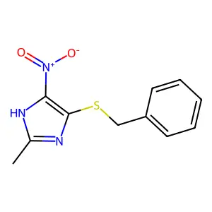 5-(benzylsulfanyl)-4-nitro-2-methyl-1H-imidazole structure