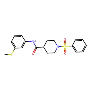 1-(benzenesulfonyl)-N-(3-methylsulfanylphenyl)piperidine-4-carboxamide structure