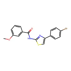 N-[4-(4-bromophenyl)-1,3-thiazol-2-yl]-3-methoxybenzamide structure